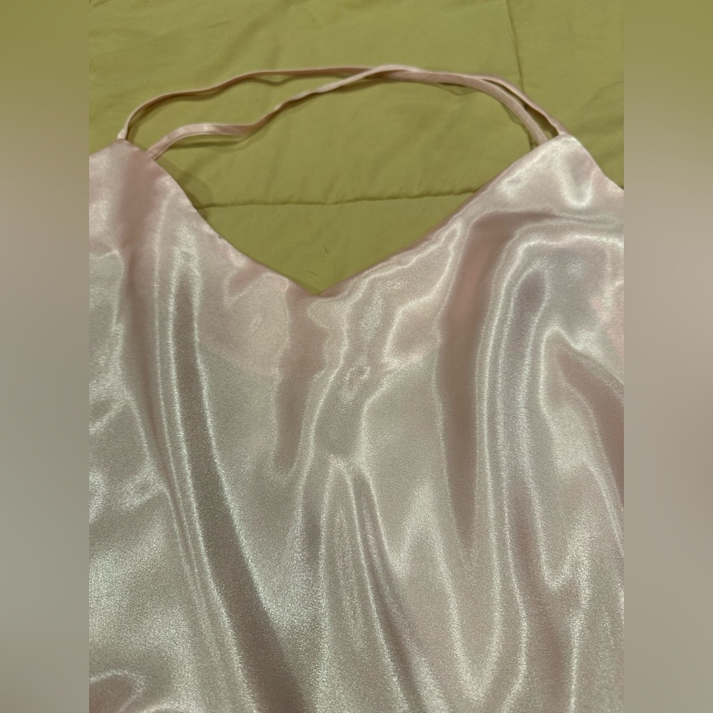Victoria’s Secret Pale Pink Silky Chemise Slip Dress Lingerie Négligée Size L - Picture 5 of 12